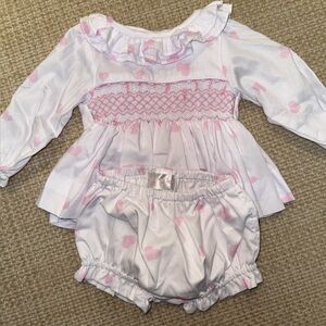 Cecil & Lou Long Sleeve Heart Diaper Set - 9M